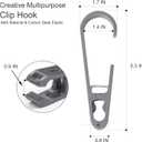 Large Clothes Pins Towel Clips, 8 Pcs Multipurpose Clothes Pins Hook, Strong Plastic Clothes Hanger. S Hook for Shower Curtain Laundry Clothes pins (White+grey+black+green)