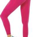 Buttery Soft Tummy Control Workout Leggings with Pockets for Women High Waisted Athletic Yoga Pants (Pink)