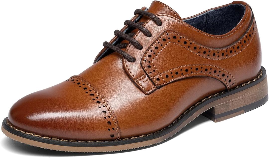 Bruno Marc Big Kid Prince_K_1 Brown Boy's Classic Oxfords Dress Shoes Size 4 M US Big Kid