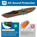 Kayak Cover 600D Waterproof UV Protection and Dust Resistant Heavy Duty Full Canoe Cover for Indoor/Outdoor Kayak/Canoe/Paddle Board with Storage Bag Kayak Covers for Outdoor Storage