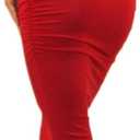 Vivicastle Women's USA Off Shoulder Ruffle Bodycon Fitted Midi Dress (Red, M)