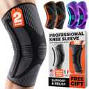DR. BRACE ELITE Knee Brace with Size Stabilizer (2 Pack) Knee Brace for Women & Men, Workout, Sports, Daily Knee Compression Sleeve for Maximum Knee Pain Support & Fast Recovery (Pluto, Medium)