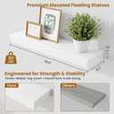 Fun Memories Floating Shelves Set of 2, 24 Inch Floating Shelves for Wall, Wood Wall Shelves with Invisible Brackets, for Bathroom, Bedroom, Living Room, Kitchen, White