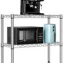 MZG 220 lbs 2 Tier Storage Rack Metal Wire Shelving Unit, Storage Standing Household Shelf Organizer for Laundry Bathroom Kitchen Pantry Closet Garage Utility Room, Chrome 11.8" D x 27.6" W x 23.4" H