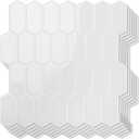 Art3d 10-Sheet Heavy-Duty Peel and Stick Backsplash, Self-Adhesive Vinyl Wall Tiles for Kitchen Countertop Bathroom, White (12 x 12 Inch)