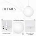 KoKo&Yukina 10 Inch Pendant Light White Globe Pendant Lights Kitchen Island Mid Century Light Fixture Adjustable Globe Pendants Lights with Milky White Glass Shade for Dining Room Living Room