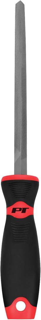 Performance Tool W7544 8" Triangle Tapered File XL Oversized Handle Half Round File, Heat Treated High Carbon Steel for Deburring, Finishing, and Shaping - 13.25-Inches