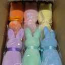 Orgrimmar 6Pcs Easter Flocked Bunny Figurines - 8.8" Bow-Tie Rabbits, Soft Tabletop Ornaments for Home Office Spring Decor & Easter Party Supplies