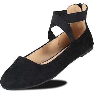 Women's Comfortable Ballet Flats with Strap, Ballerina Flats with Elastic Ankle Straps for Women Renaissance Shoes Women Flat Ballerina Shoes (8)