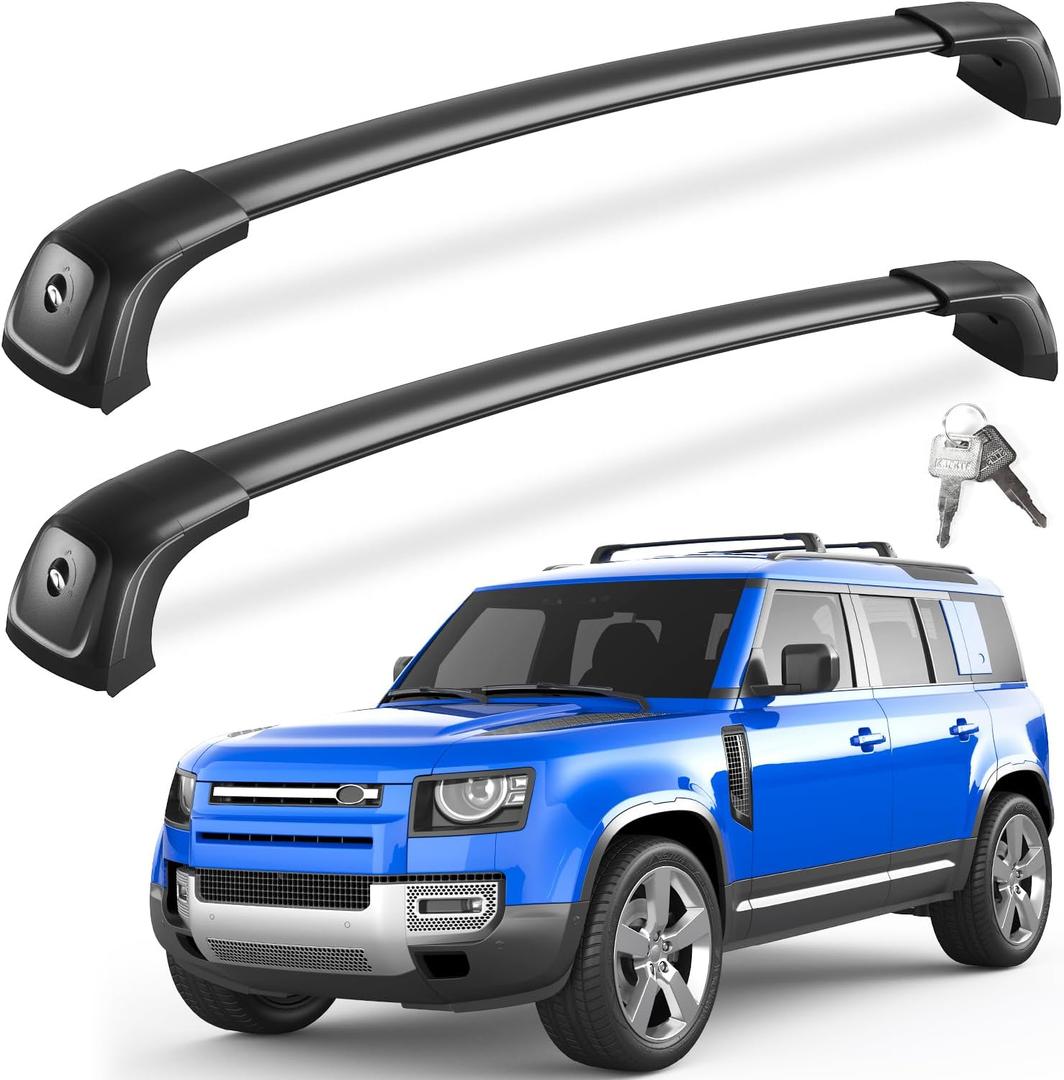 FengYu Lockable Roof Rack Cross Bars 330lbs Compatible with 2020-2026 Land Rover Defender 110 130 (with Side Rails), Heavy Duty Rooftop Aluminum Crossbar Car Carrier Luggage