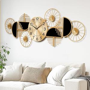 40" Modern Large Wall Clock Decorative Metal Art for Living Room