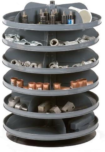Durham 1106-95 Rotabin Gray Cold Rolled Steel 6 Revolving Shelves, 360lbs Capacity, 17" Diameter x 25-3/8" Height