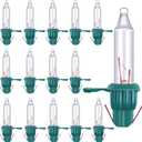 Ruisita 120 Count Mini Christmas 2.5 Volt Replacement Light Bulbs with Base, 170 Ma, 0.42 Watt for Christmas Trees Decorative Light (Clear and Green)