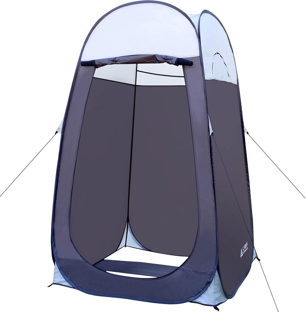 Leader Accessories Pop Up Shower Tent Dressing Changing Room Privacy Portable Camping Shelters 4' x 4' x 78" H Extra-Large Space (1Grey)