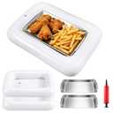Ferrochef 1 Sets Inflatable Cooler with Tray Chilled Serving Tray for Parties Ice Serving Buffet Bar Party Platter for Fruit Veggies Seafood Shrimp Cocktail Buffet Picnic