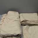 NEXHOME PRO Duvet Cover Set Oversized Queen 98"x98" Linen Feel Textured Cream Grey Organic Natural 100% Washed Cotton Duvet Cover 3 Pieces Bedding Set Zipper Closure, Breathable (No Comforter)