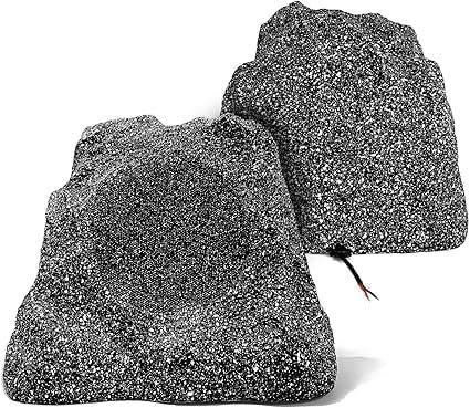 Herdio 8" Outdoor Rock Speakers Hardwired 600 Watt,IPX6 Waterproof Design for Pool, Garden, Deck, and Outdoor Activities (Gray,Pair) (8 INCH)