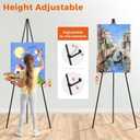 ARTASY 63" Easel Stand for Wedding Signs, Posters, Portable Artist Easel for Painting Canvas, Tripod for Home and Office, Supports 5 lbs-Black 1/Pack