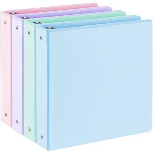 1.5'' 3-Ring-Binder with Pockets, 325 Sheets Capacity, 2 inch Binders fits 11" x 8.5" US Letter Size, Assorted 4 Pastel Colors - Ideal for School, Office, and Home Use (1.5 inch)
