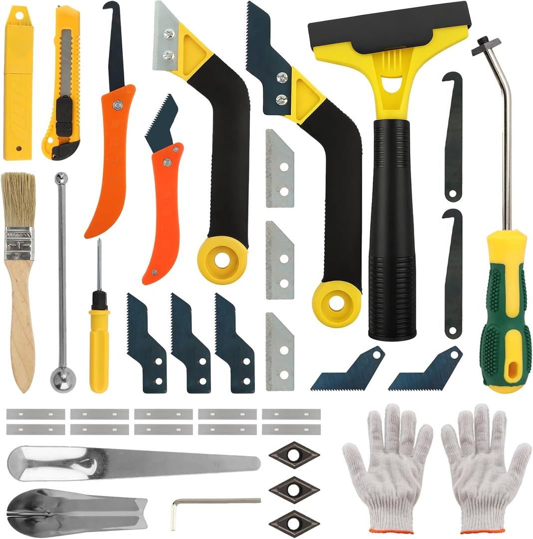 37 Pack Grout Removal Tool Kit – 3 Tile Grout Saws & 20 Blades for Cleaning & Repair | Perfect for Bathroom Showers & Floor Tile – Ideal DIY Tool for Homeowners’ Grout Maintenance