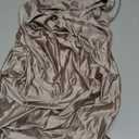 Memoriesea Women's Sexy One Shoulder Satin High Split Cocktail Wedding Party Maxi Dress Shallow Apricot M