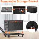 Foldable Utility Cart Collapsible Crate Rolling Carts with Wheels, Hand Truck Storage Box with Telescoping Handle, Folding Shopping cart with Wheels for Office Shopping Camping Travel Moving