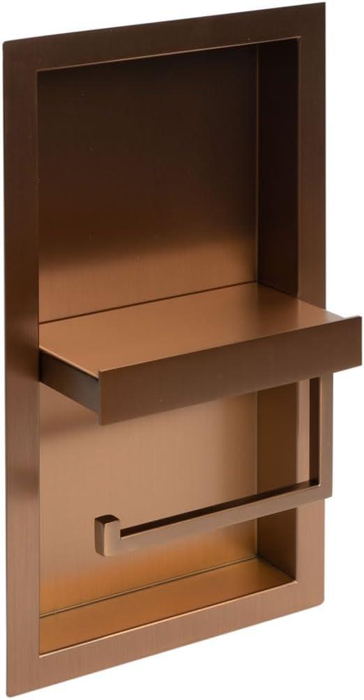 AlFI brand ABTPNP88-BC Bathroom Shelving/Toilet Paper Holder, Brushed Copper