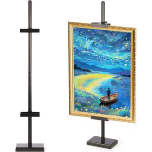 1pcs Adjustable Tabletop Easel Stand for Picture Frames, Picture Easels for Display, Gold Easel, Picture Frame Stand, Adjustable Art Easel.(30inch,Black)