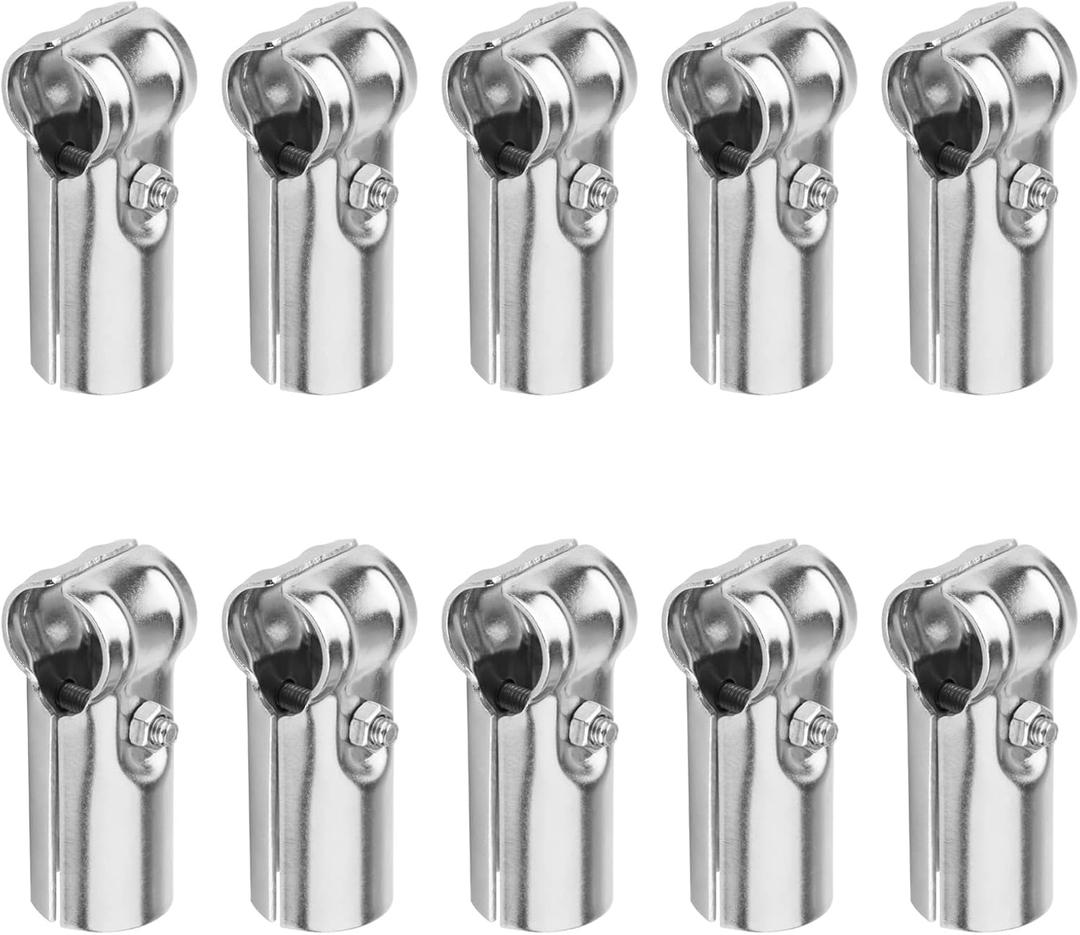 10 Sets T Pipe Connector for 1-3/8" x 1-3/8" Fence Pipe, Chain Link Fence Clamp, Stainless Steel