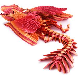 Feathered Wyvern Dragon, 3D Printed Dragon, Articulated Dragon, Fidget Dragon, 3D Printed Toys, Desktop Pet (Infernostride)