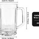 40 Pack Plastic Beer Mugs with Handles, 16 oz Clear Reusable Beer Steins Bulk for Party Bar Oktoberfest BBQ, Shatterproof Drinking Cups for Soda Juice Water