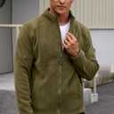 Men's Full Zip Jacket Pocket Thermal Long Sleeve Athletic Activewear Fleeced Lined Basic Soild Shirts Plush Sherpa Heavyweight Classic Sweatshirt Olive XL (Green, XL)