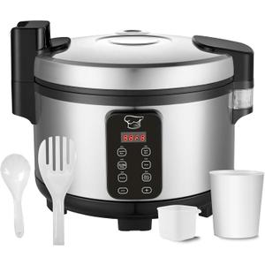 Large 15L Commercial rice cooker 84 cups cooked / 32 cups uncooked rice Electiric Rice Cooker & Rice Warmer | Automatic Warm | Stainless Steel | with One-Touch Operation