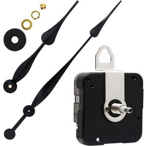 YOUNGTOWN High Torque Long Shaft Clock Movement Mechanism with 12 Inch Long Spade Hands Thread Length is 15.4 mm (39/64 inch) (1 Set)