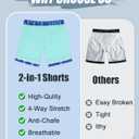 westwolf Boys Swim Trunks Compression Liner Bathing Suit Quick Dry Swimsuit 5-16T (Blue)