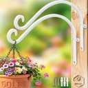 Lifyzoon Hanging Plant Brackets Outdoor: 50lbs Weight Capacity - Hanging Plant Hangers Wall Hooks 2 Packs, 12-Inch Wall Mount Brackets for Bird Feeder, Flower Baskets, White