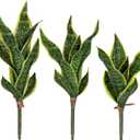 Unpotted Artificial Snake Plant Faux Sansevieria Leaf Single Stem Fake Agave Greenery Realistic Plastic Plant for Home Office Garden Indoor Outdoor Decor