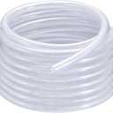 MECCANIXITY 1/2" ID x 3/4" OD 50 Ft PVC Tube Braided Reinforced Tubing Flexible Hose Pipe Clear Vinyl Tubing High Pressure Flexible Plastic Tube