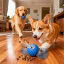 BABORUI Interactive Dog Toys, Adjustable Treat Dispensing Dog Toys Ball, Automatic Dog Puzzle Toy to Keep Them Busy, Enrichment Toy for Small Medium Large Dogs