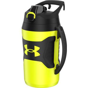 Under Armour Half Gallon Water Bottle Insulated, 64oz Insulated Water Bottle with Handle, Fence Hook, Leak Resistant, for Baseball, Football & More - Hi Vis Yellow/Black