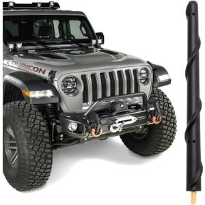 BASIKER Antenna for Jeep Wrangler Gladiator JL JK JT Rubicon Sahara 2007-2025, Short Jeep Wrangler Unlimited Sport 4xe Willys Mojave Antenna Replacement, 7 Inch Jeep Wrangler Gladiator Accessories (Black - Compatible with Jeep Wrangler)