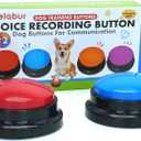 Gelabur Set of 2 Dog Buttons for Communication, Voice Recordable Buttons for Classroom, Dog Training Talking Buttons Starter Set, Pet Easy Speaking Buttons Tools