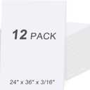 MYFAMIREA 12 Pack White Foam Board 24" x 36", 3/16" (5MM) Thick Board Poster Acid-Free Foam Core, Double Sided Foamboard Sheets for Projects, Art, Craft, Presentations and Wedding Signage