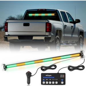 Nilight 144LED Traffic Advisor Strobe Light Bar with Controller Amber Green Emergency Warning Lights Hazard Interior Front/Rear Windshield Flashing for Cars Plow Trucks Construction Vehicles