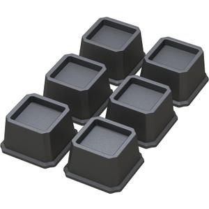 Bed Risers 2 Inch Heavy Duty Bed Elevators, Set of 6 Lifts Up 2000 lbs Furniture Riser for Sofa and Table, Black