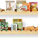 Nursery Floating Shelves for Kids Room, 2 Pack 23.6 Inch Natural Wood Wall Shelves with Scalloped Edge, Kids Bookshelves for Toddler Bedroom, Playroom, Baby Nursery Decor, 2pc-23.6in