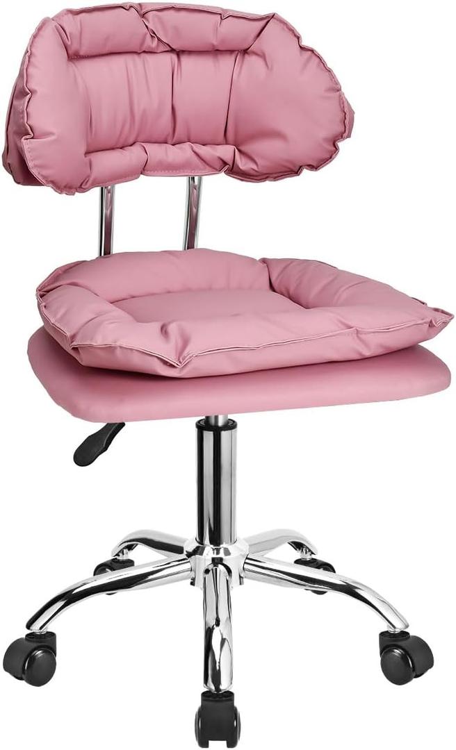 JOSTZHXIN Rolling Stool with Backrest, Home Office Rolling Stool Chair, Thickened Seat Cushion, Adjustable Height Swivel Chair for Nail Shop Salon Spa Massage Tattoo,Pink JOSTZHXIN Rolling Stool with Backrest, Home Office Rolling Stool Chair, Thickened Seat Cushion, Adjustable Height Swivel Chair for Nail Shop Salon Spa Massage Tattoo,Pink