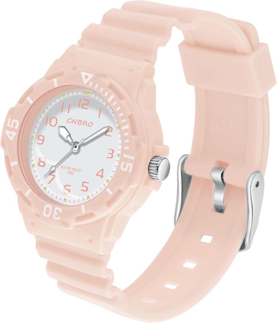 Women's Sport Waterproof Nurse Minimalist Simple Analog Watch - Casual Ladies Watch in Rose Gold Pink