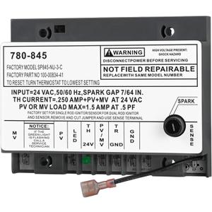 780-845 Ignition, Compatible with Robertshaw HVAC Control Module, SP745 & SP845, 780-002 Lockout Kit, 24VAC Direct Spark Ignition Controller with Diagnostic LED, for ROBERTSHAW Systems