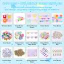 Grnheat 495 Pcs Bead Keychain Making Kit - Acrylic Letter Beads with Heart Star Flower Charms - Personalized Name for Purse Charm Tote Bag Accessory